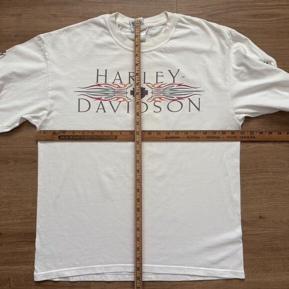 VTG 2005 Harley-Davidson Deadwood SD Long Sleeve T-Shirt Flames USA Made Size L - Picture 8 of 9